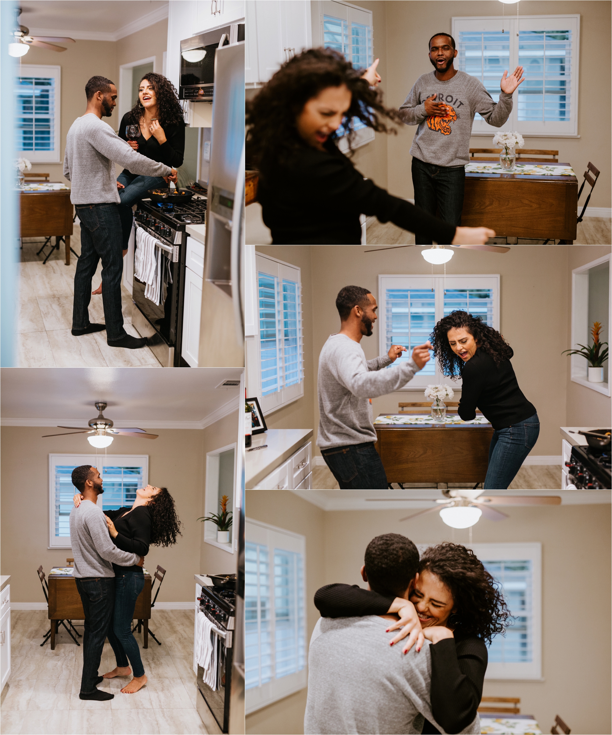 los angeles wedding photographer engagement in home session west covina love interracial